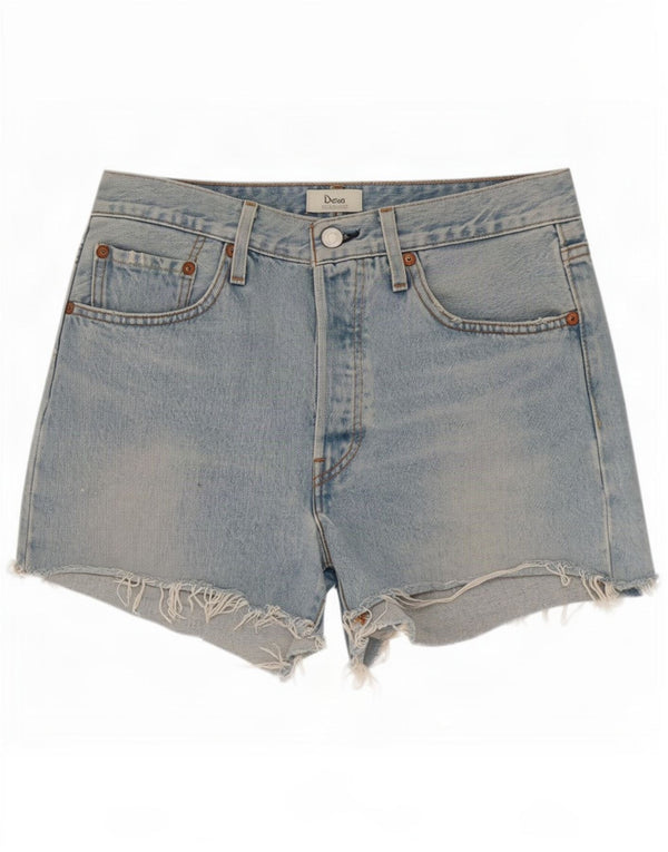 Levi's Pantaloncini di jeans invecchiati a vita alta 501 da donna W26 piccoli in cotone blu