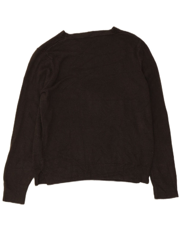 Marks & Spencer Womens Boat Neck Jumper Sweater UK 10 Small Brown Acrylic