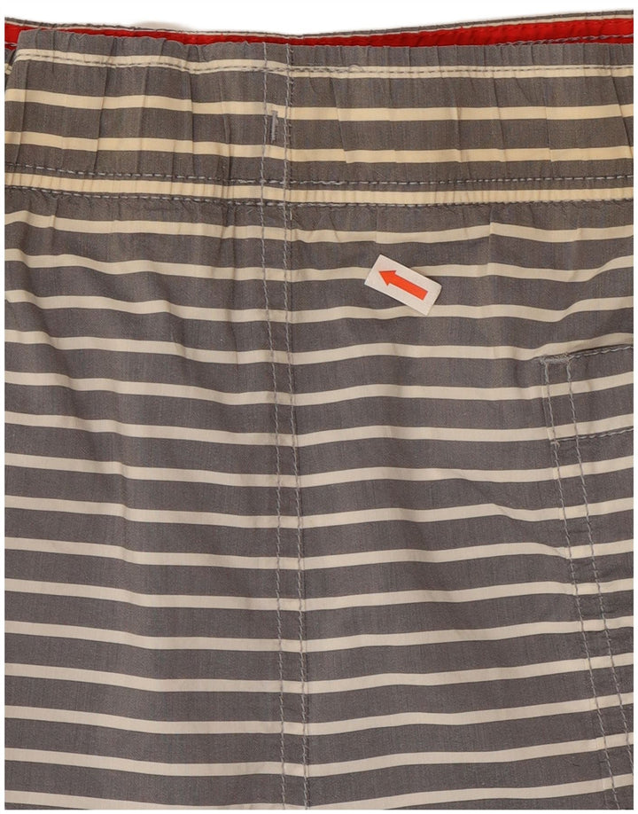 Pantaloncini da bagno da uomo Tommy Hilfiger grandi in cotone a righe grigie