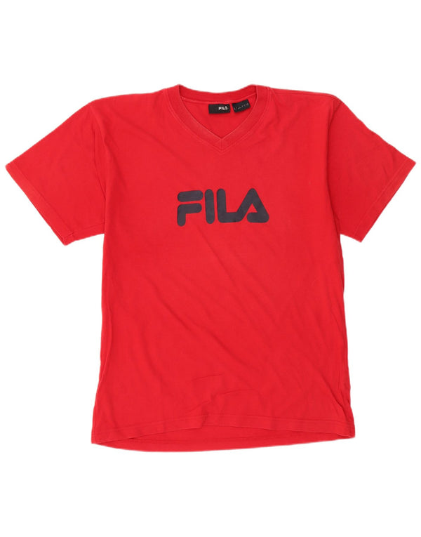 T-shirt grafica da uomo FILA Top grande in cotone rosso