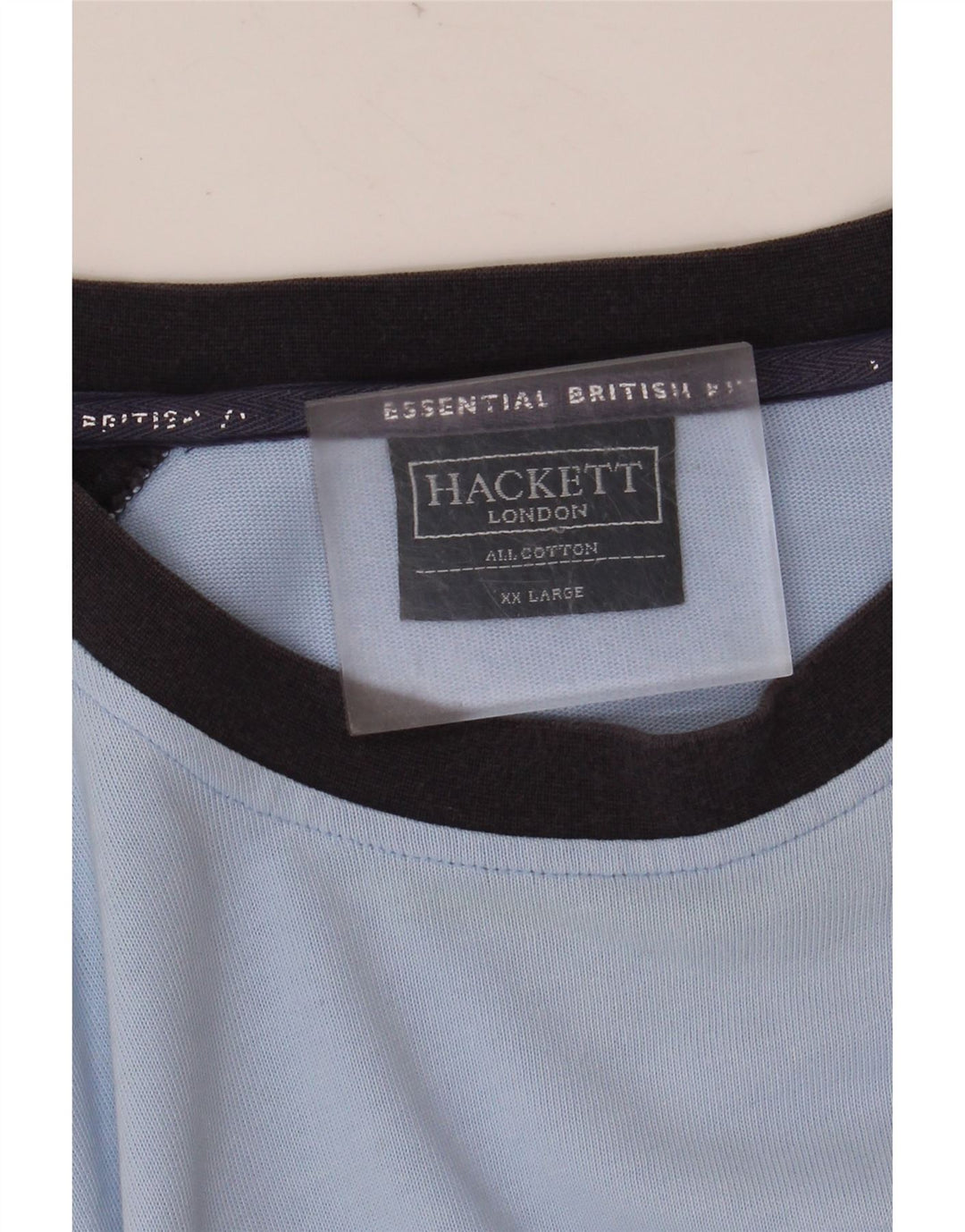 Top grafico da uomo Hackett a maniche lunghe 2XL in cotone color block blu