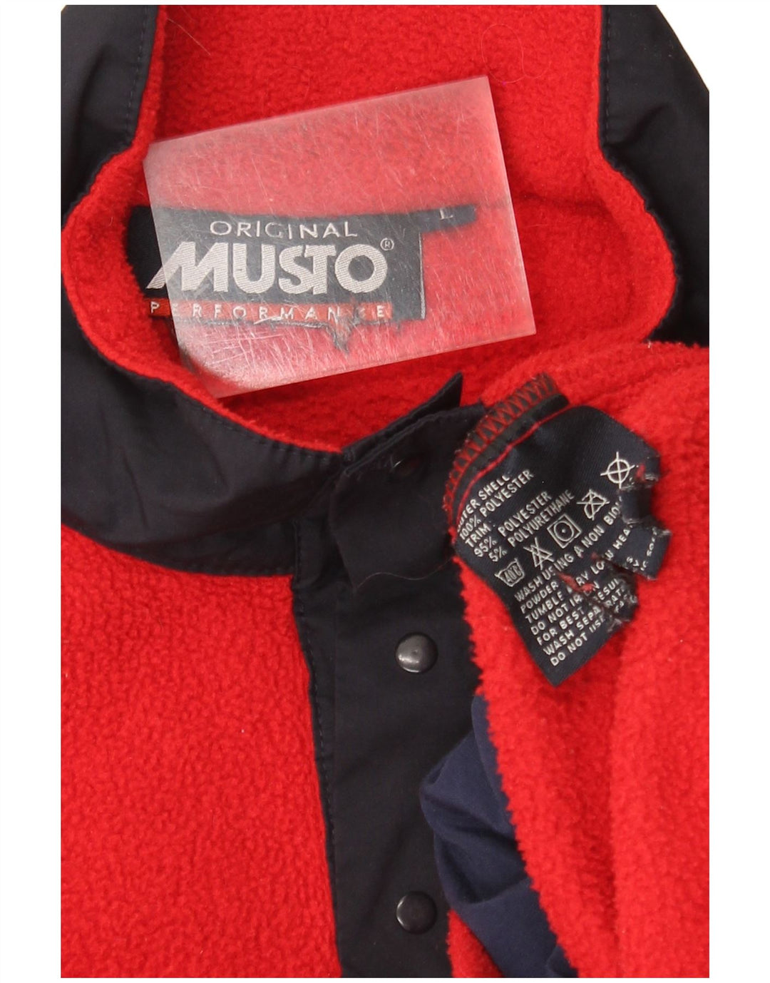 Maglione in pile da uomo Musto con collo a bottoni, grande poliestere rosso