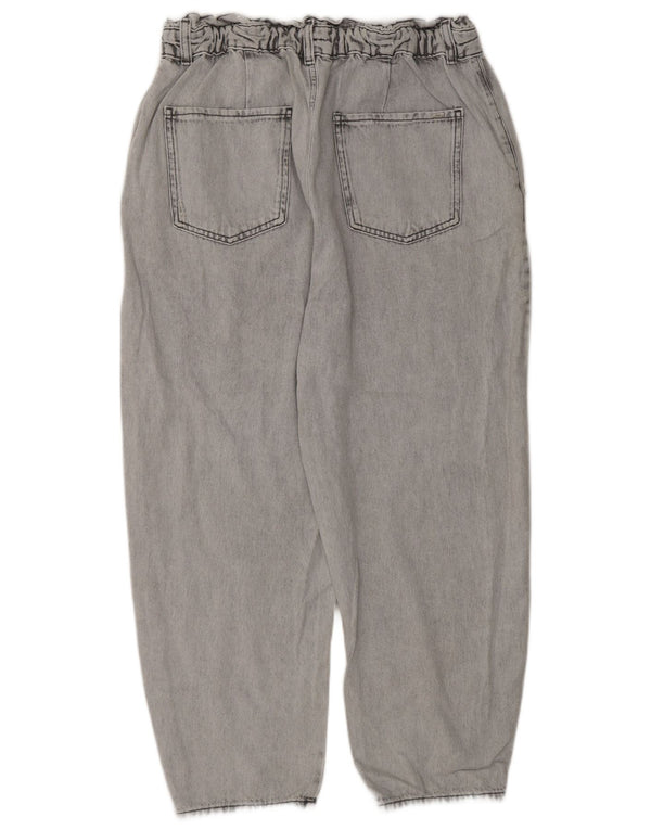 Jeans corti a vita alta da donna Zara vestibilità ampia EU 44 XL W34 L25 Grigio