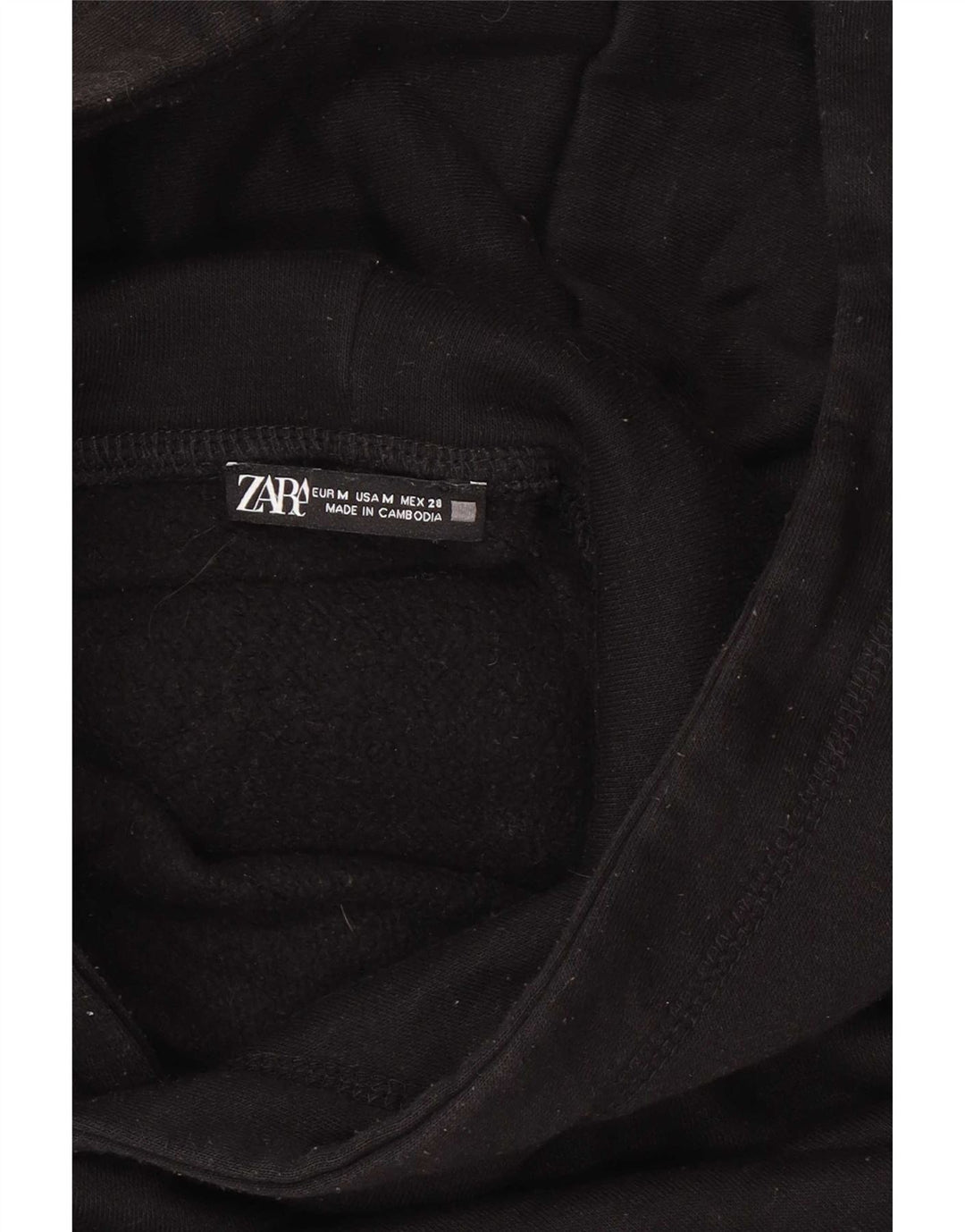 Maglione corto con cappuccio da donna Zara UK 14 medio nero
