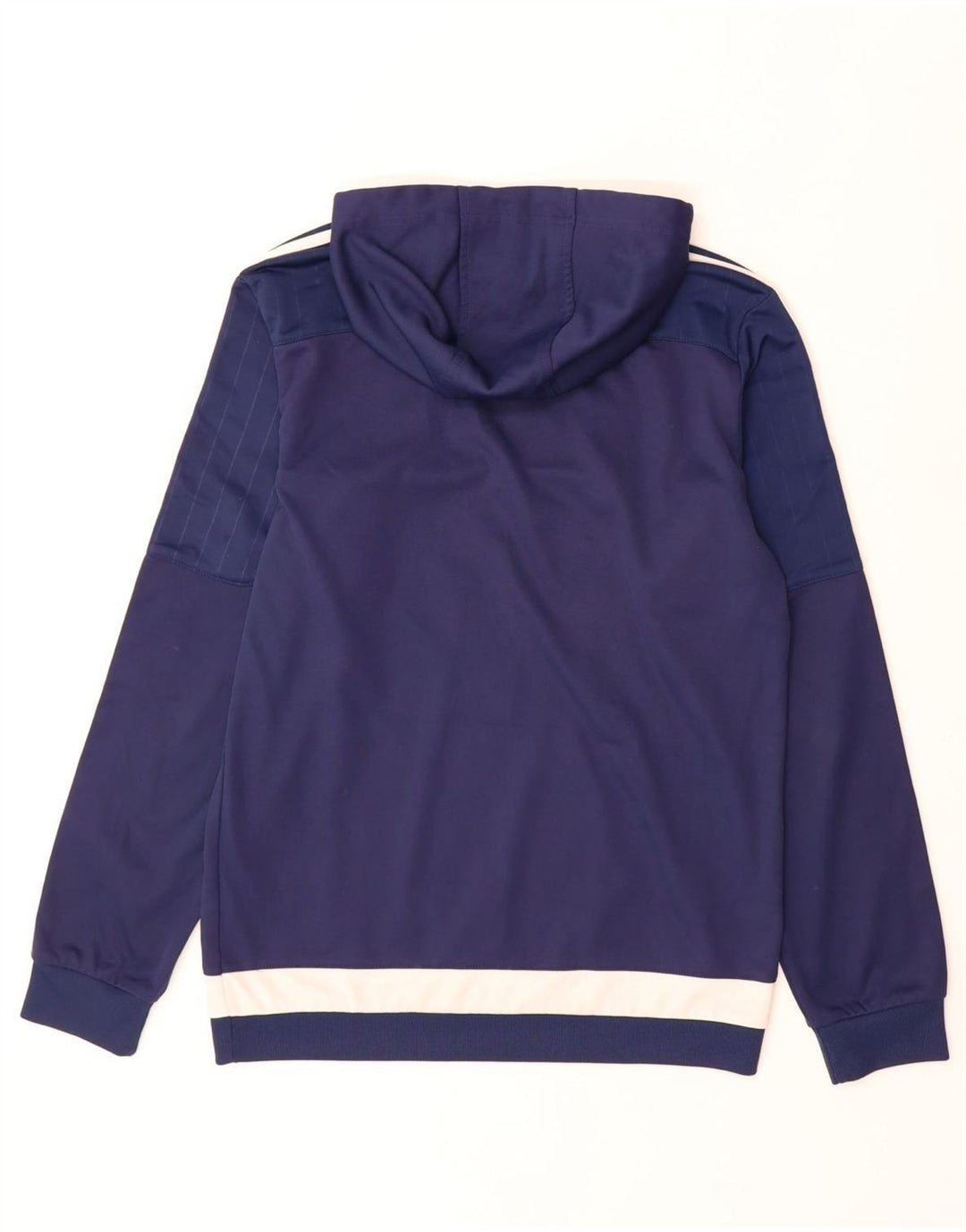 Felpa con cappuccio da uomo Adidas Small in poliestere color block blu navy