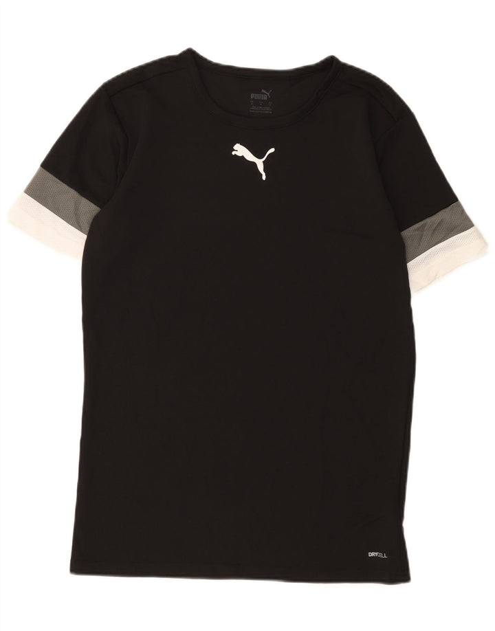 T-shirt da uomo Puma Top Small nera in poliestere color block