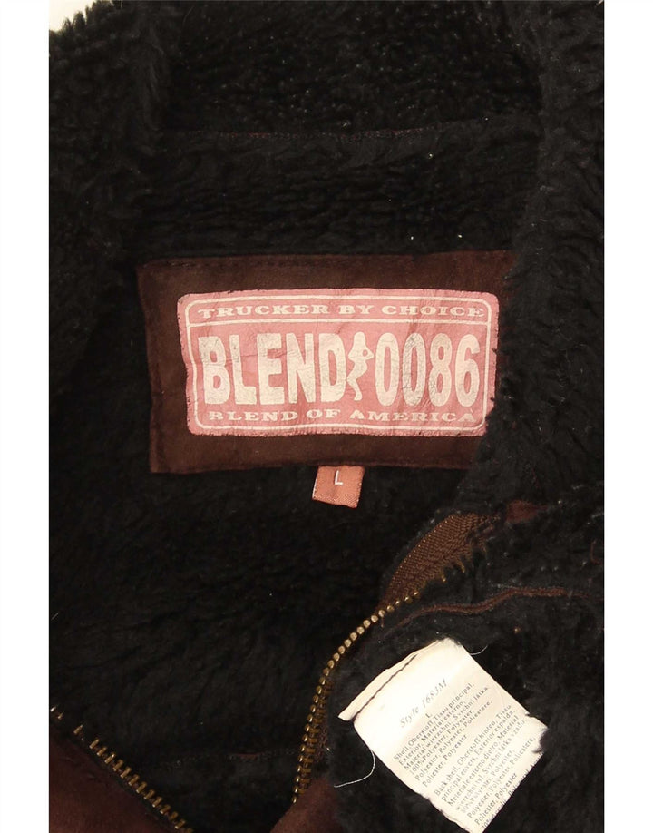 Giacca Sherpa da uomo Blend Of America UK 40 Large Marrone Poliestere