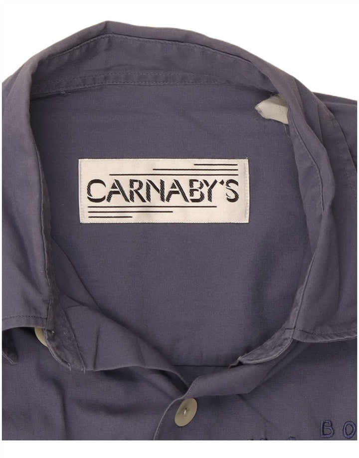 CARNABY'S Camicia grafica da uomo grande blu navy