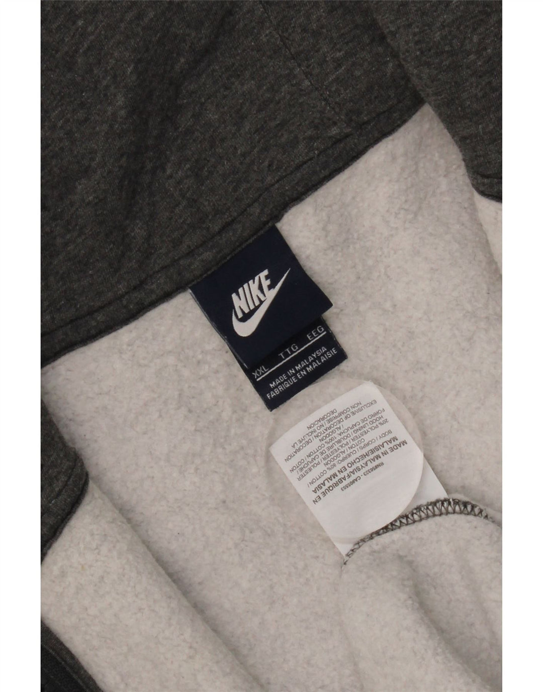 Felpa con cappuccio e zip Nike da uomo 2XL in cotone grigio