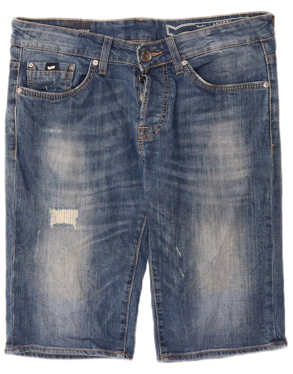 Pantaloncini di jeans Andrew da uomo GAS W33 cotone blu medio