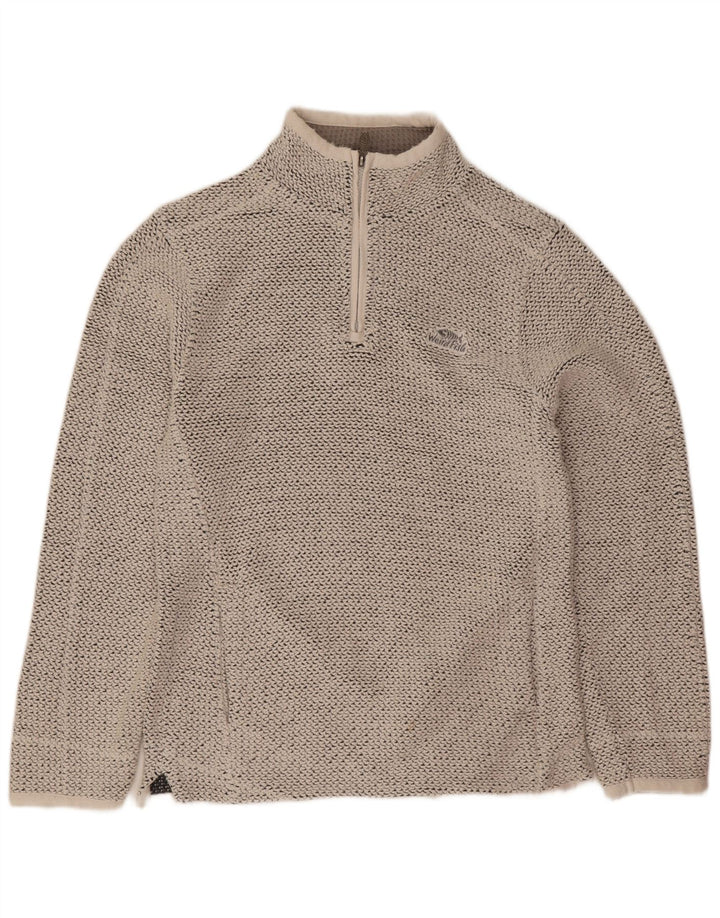 Felpa da uomo con collo con zip Weird Fish, piccola, in cotone grigio