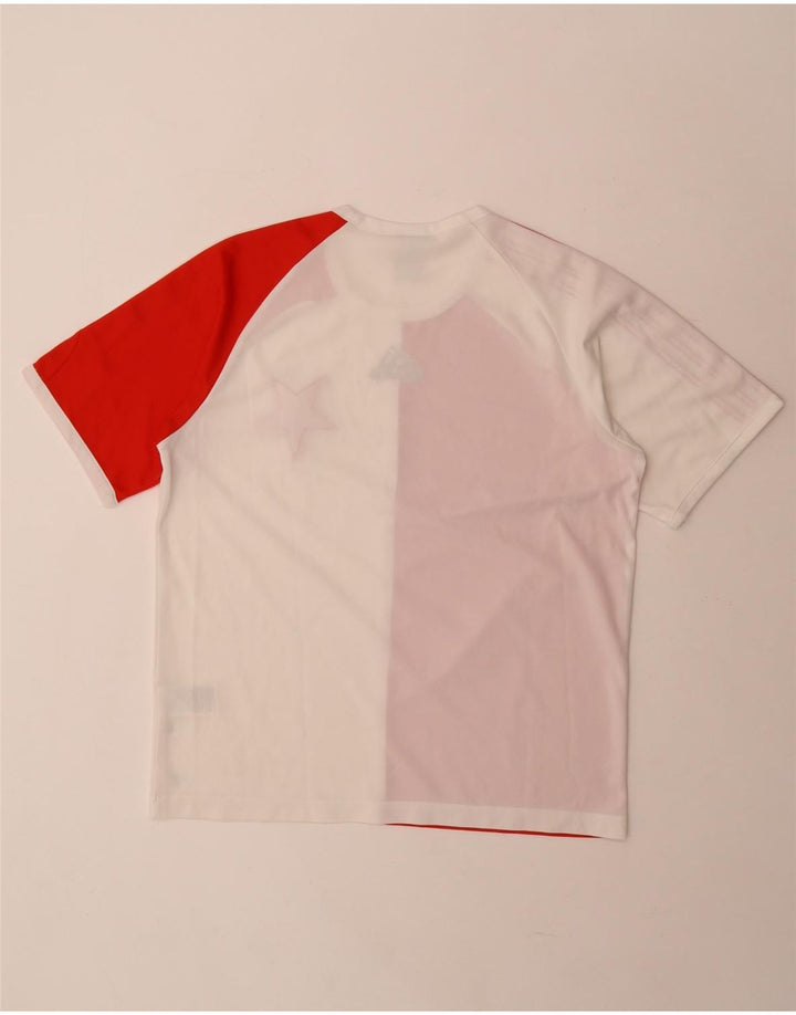 T-shirt grafica Adidas da uomo Climalite Top in poliestere color block rosso medio