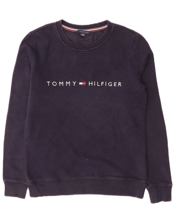 Felpa grafica da uomo Tommy Hilfiger Jumper XS blu navy in cotone