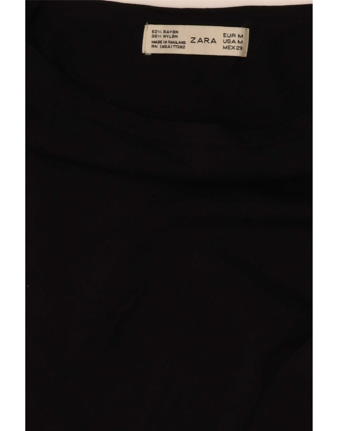 Top corto da donna Zara a maniche lunghe UK 12 medio rayon nero