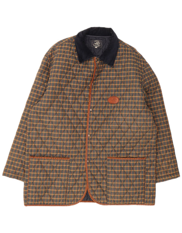 Giacca trapuntata da uomo Derby Saddlery UK 42 XL Poliestere a quadri multicolore