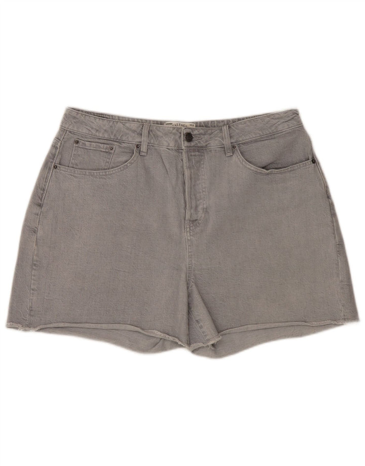 Pantaloncini di jeans da donna Fat Face UK 16 Large W36 Cotone grigio