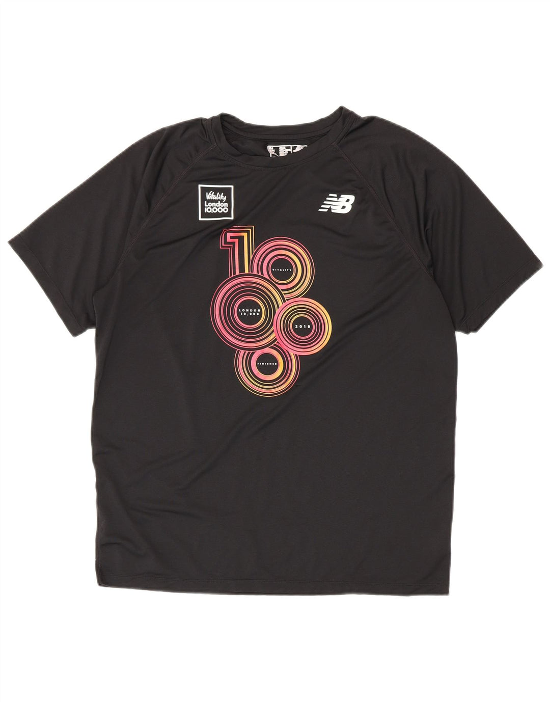 T-shirt grafica da uomo New Balance Top grande in poliestere nero