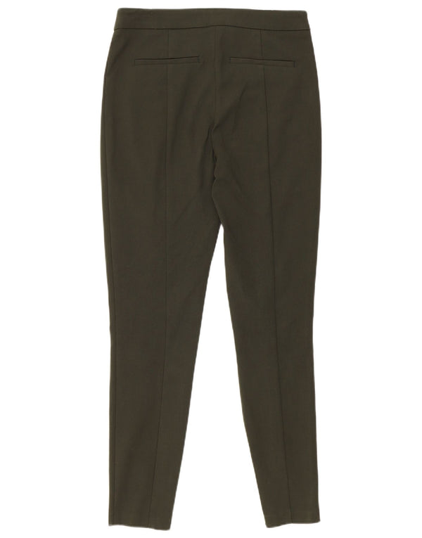 Pantaloni casual slim da donna Reiss UK 10 piccoli W28 L27 cotone kaki