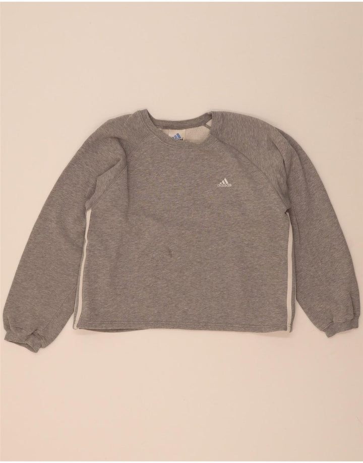 Felpa da donna Adidas Jumper UK 14 cotone grigio medio