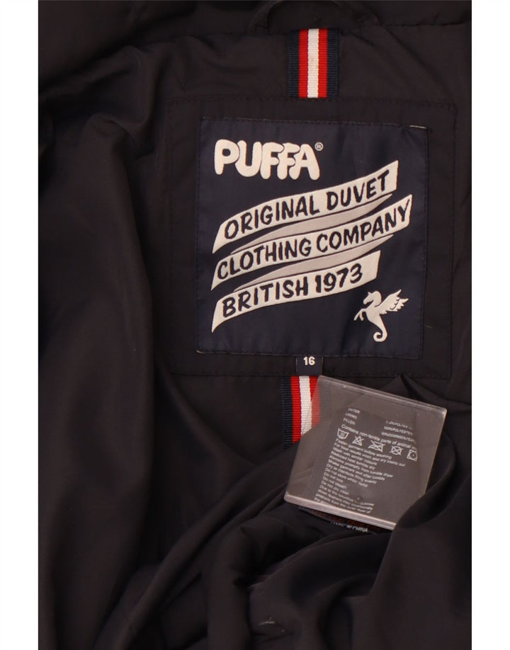 Giacca imbottita da donna PUFFA UK 16 grande poliestere nero