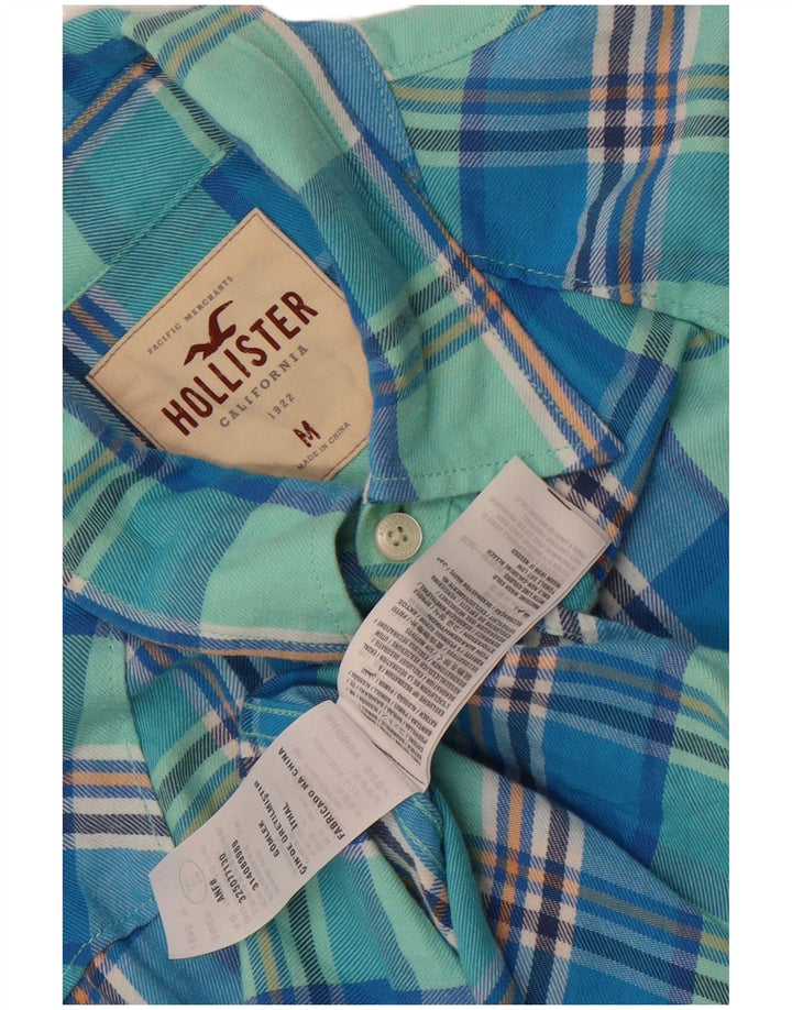 Camicia Hollister da uomo in flanella di cotone a quadri blu medio