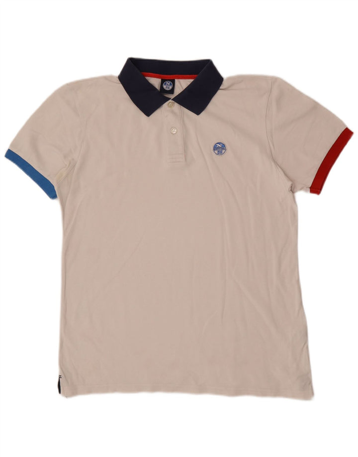 Polo da uomo North Sails color block bianco medio