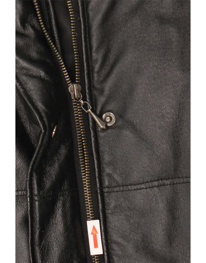 Cappotto in pelle con cappuccio da donna Privilegi IT 46 Large Nero