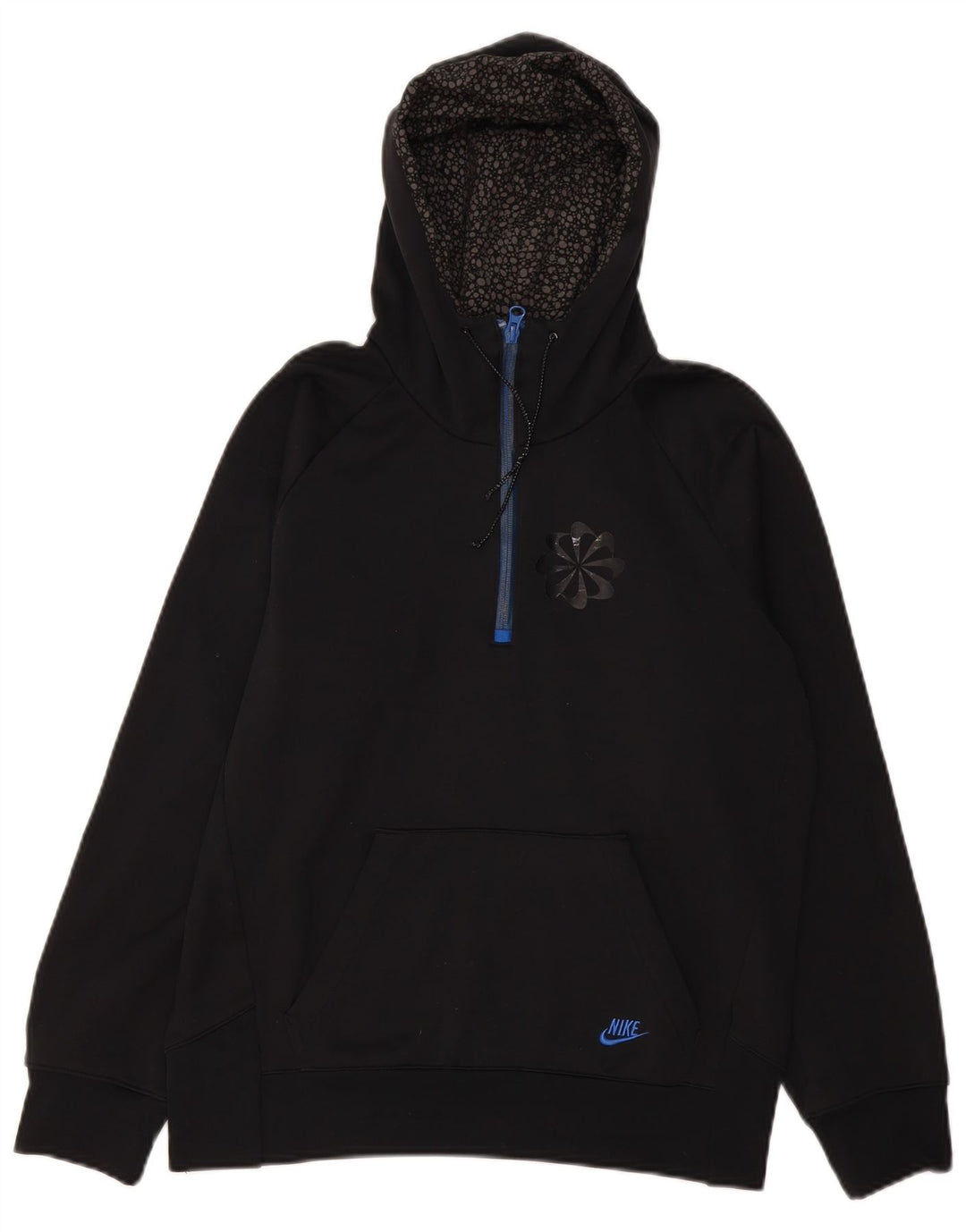 Maglione con cappuccio e zip da uomo NIKE UK 34/36 piccolo poliestere nero