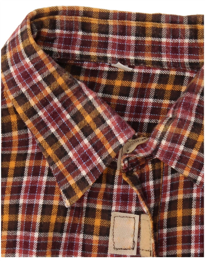 Camicia in flanella da uomo VINTAGE taglia 41/42 in cotone a quadri multicolore grande