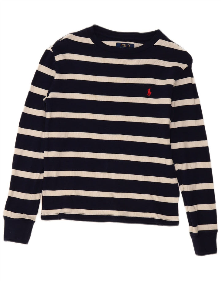 Polo Ralph Lauren Top da ragazzo a manica lunga 10-11 anni a righe blu navy medio