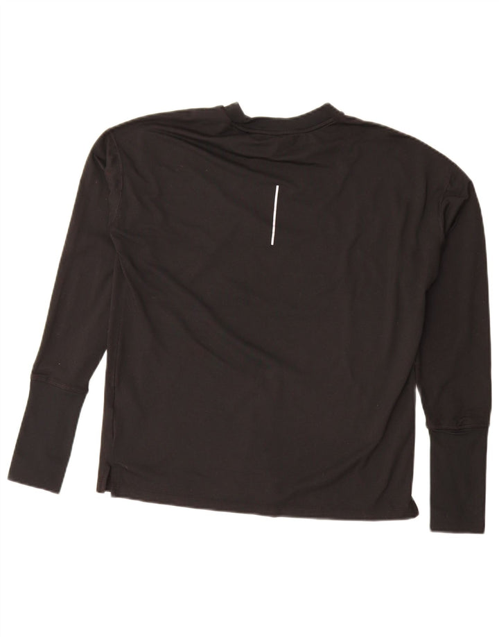 Nike Dri Fit Top oversize da donna a maniche lunghe UK 10 Small Nero Poliestere