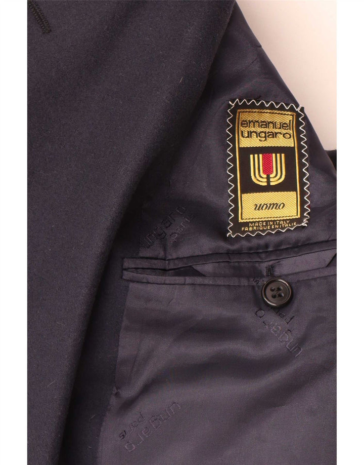 Giacca blazer doppiopetto da uomo Emanuel Ungaro UK 42 XL Blu Navy