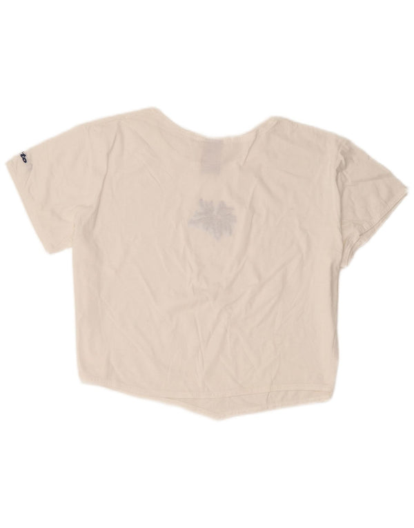 T-shirt grafica corta da donna Lotto Top UK 16 grande cotone bianco