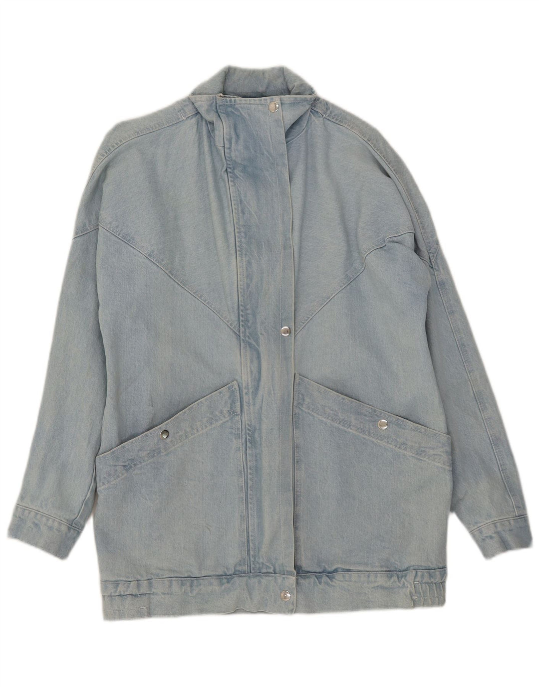 Giacca di jeans vintage da donna UK 14 grande cotone blu
