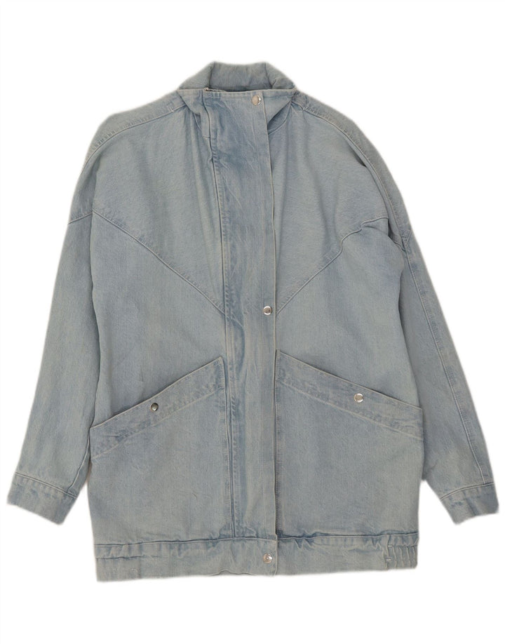Giacca di jeans vintage da donna UK 14 grande cotone blu