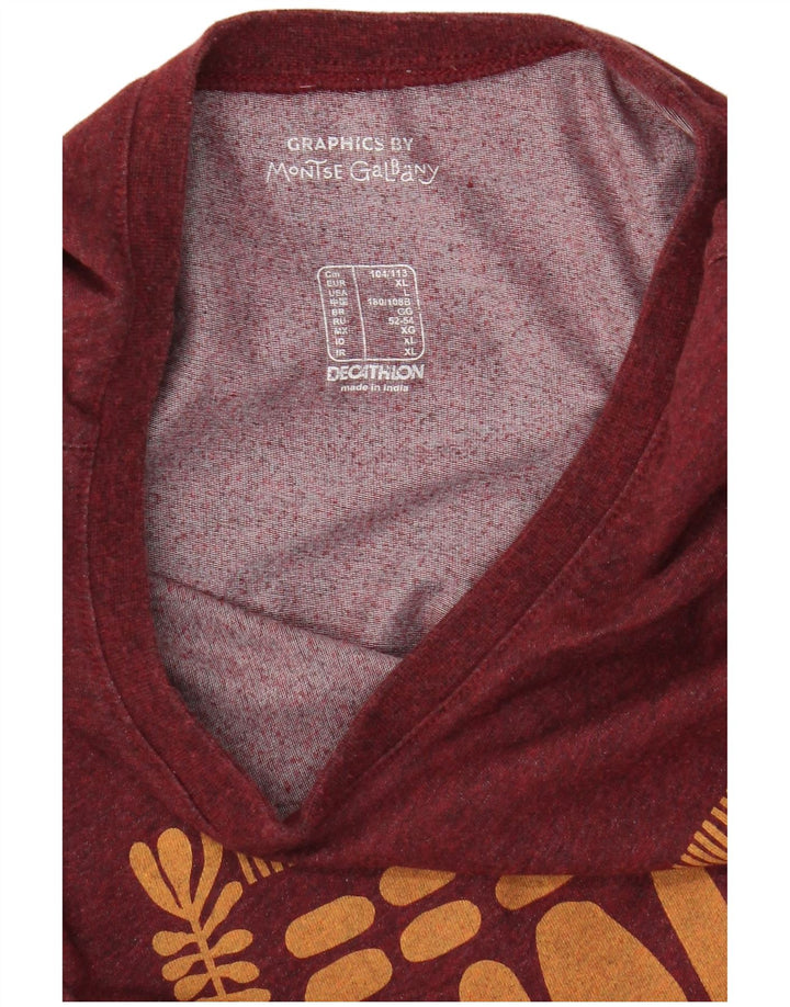 Decathlon - Maglietta grafica da uomo, grande, bordeaux