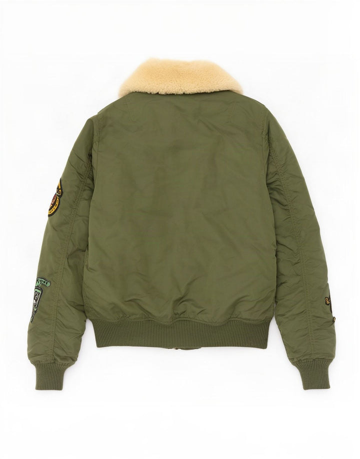 Giubbotto bomber grafico da donna Alpha Industries UK 6 XS nylon verde