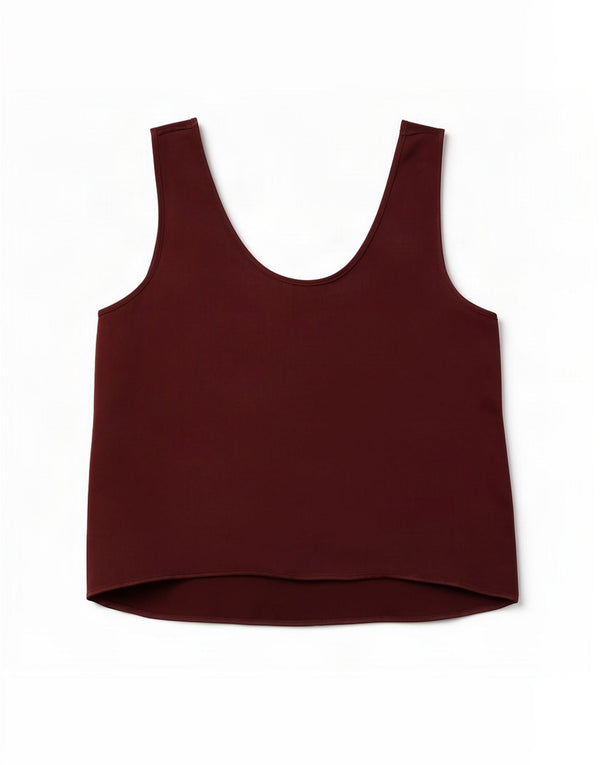 Canotta da donna Zara UK 14 Viscosa bordeaux medio