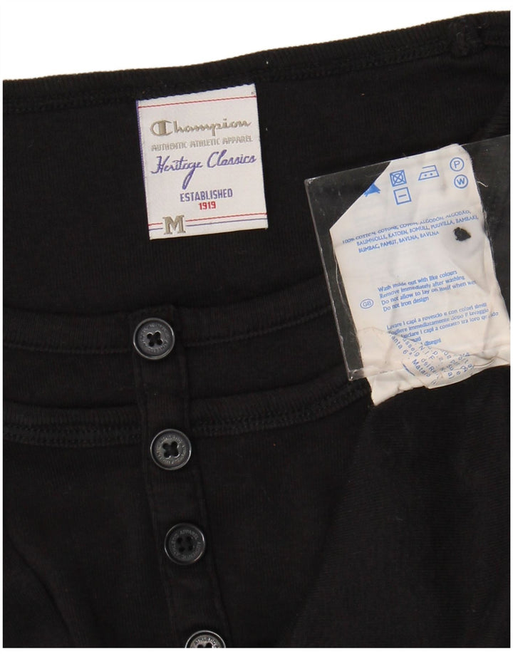 Top da donna Champion Heritage Classics manica lunga UK 12 cotone nero medio