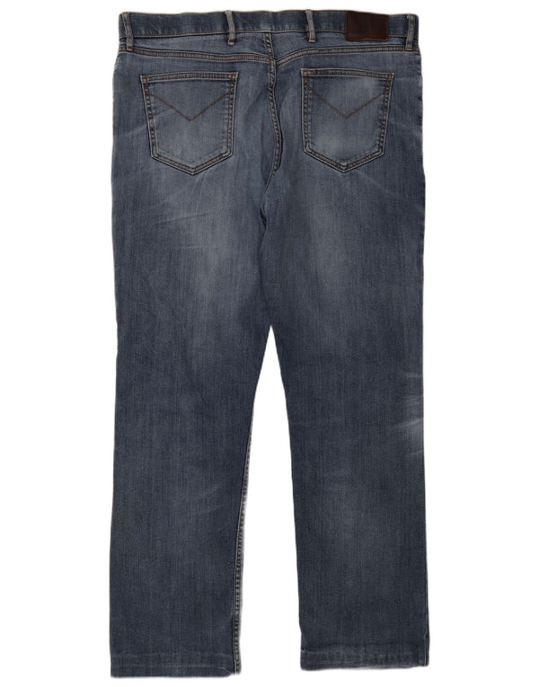 Jeans dritti vestibilità regolare da uomo Marks & Spencer W40 L33 cotone blu