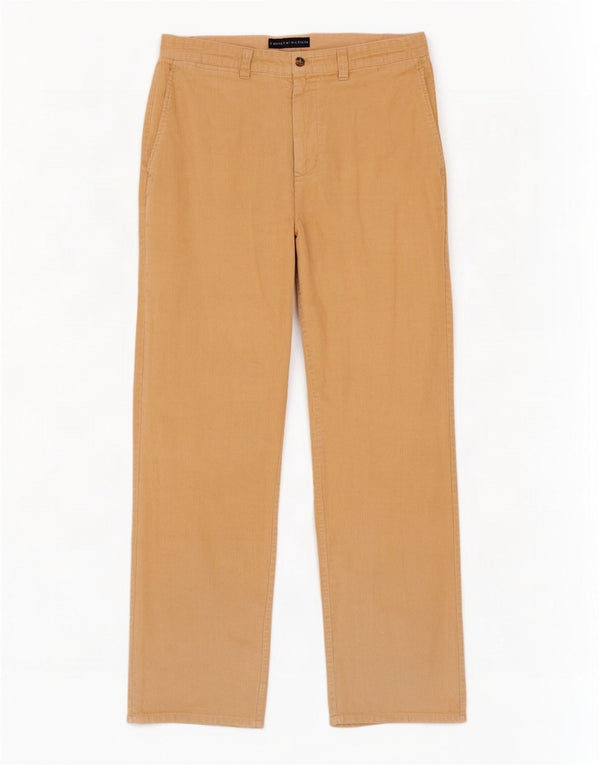 Pantaloni dritti in velluto a coste da uomo Tommy Hilfiger W34 L32 in cotone beige