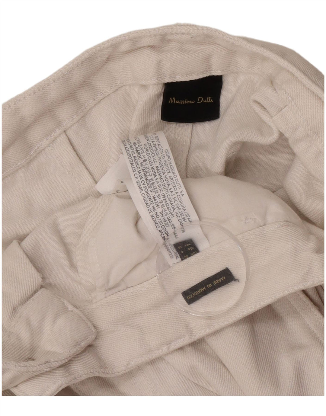 Pantaloni chino con pegging da donna Massimo Dutti EU 40 medio W30 L30 bianco