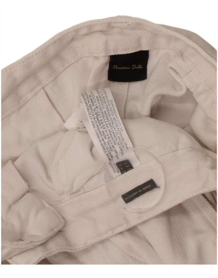 Pantaloni chino con pegging da donna Massimo Dutti EU 40 medio W30 L30 bianco