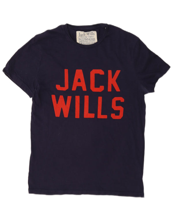 T-shirt grafica da uomo Jack Wills Top XS in cotone blu navy