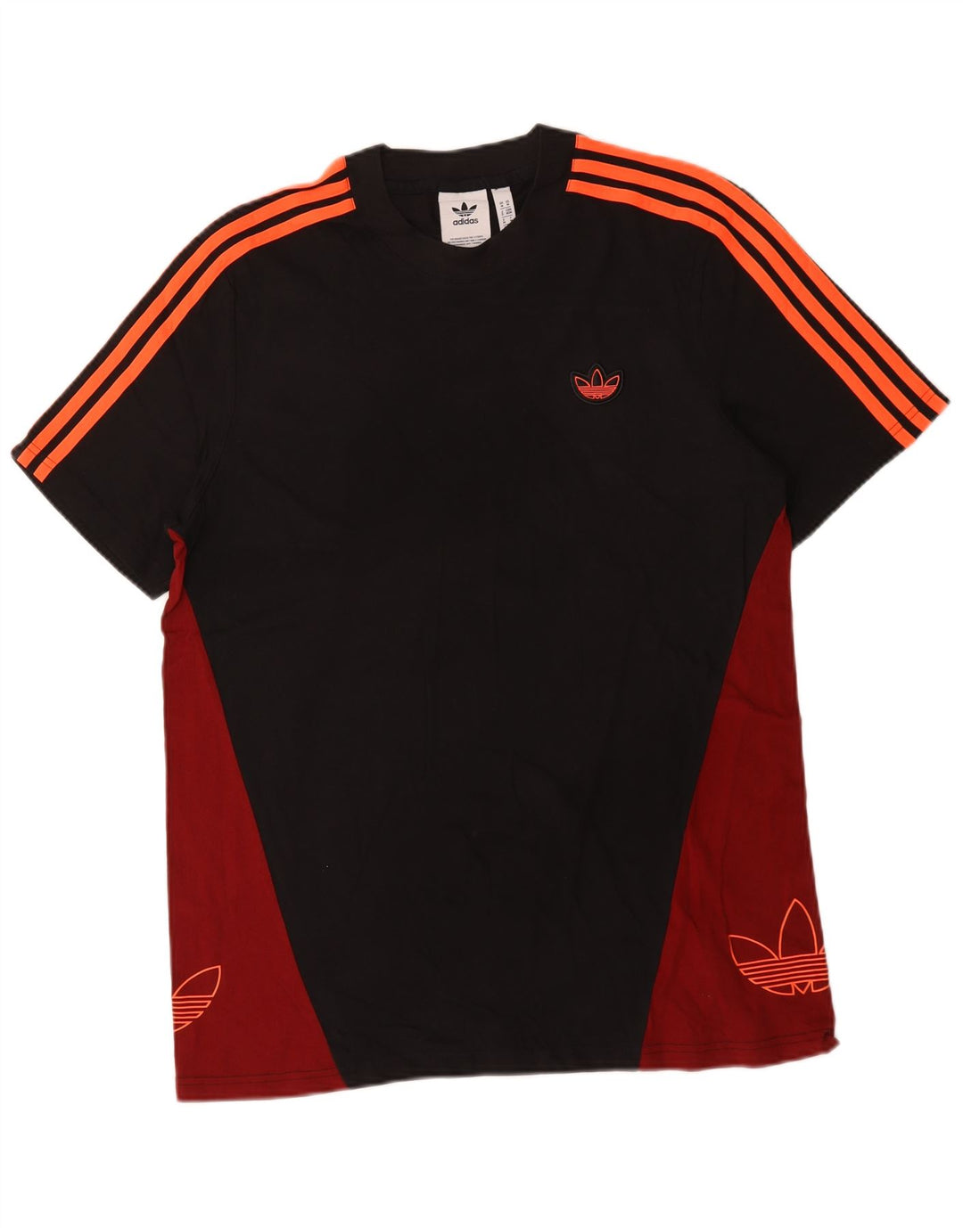 T-shirt grafica da uomo Adidas Top in cotone color block medio nero