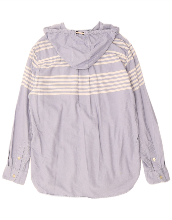 Camicia pullover con cappuccio da uomo CHAPS in cotone a righe blu medio