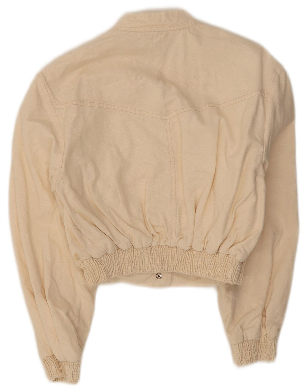 Giubbotto bomber corto da donna Zara UK 10 piccolo bianco sporco