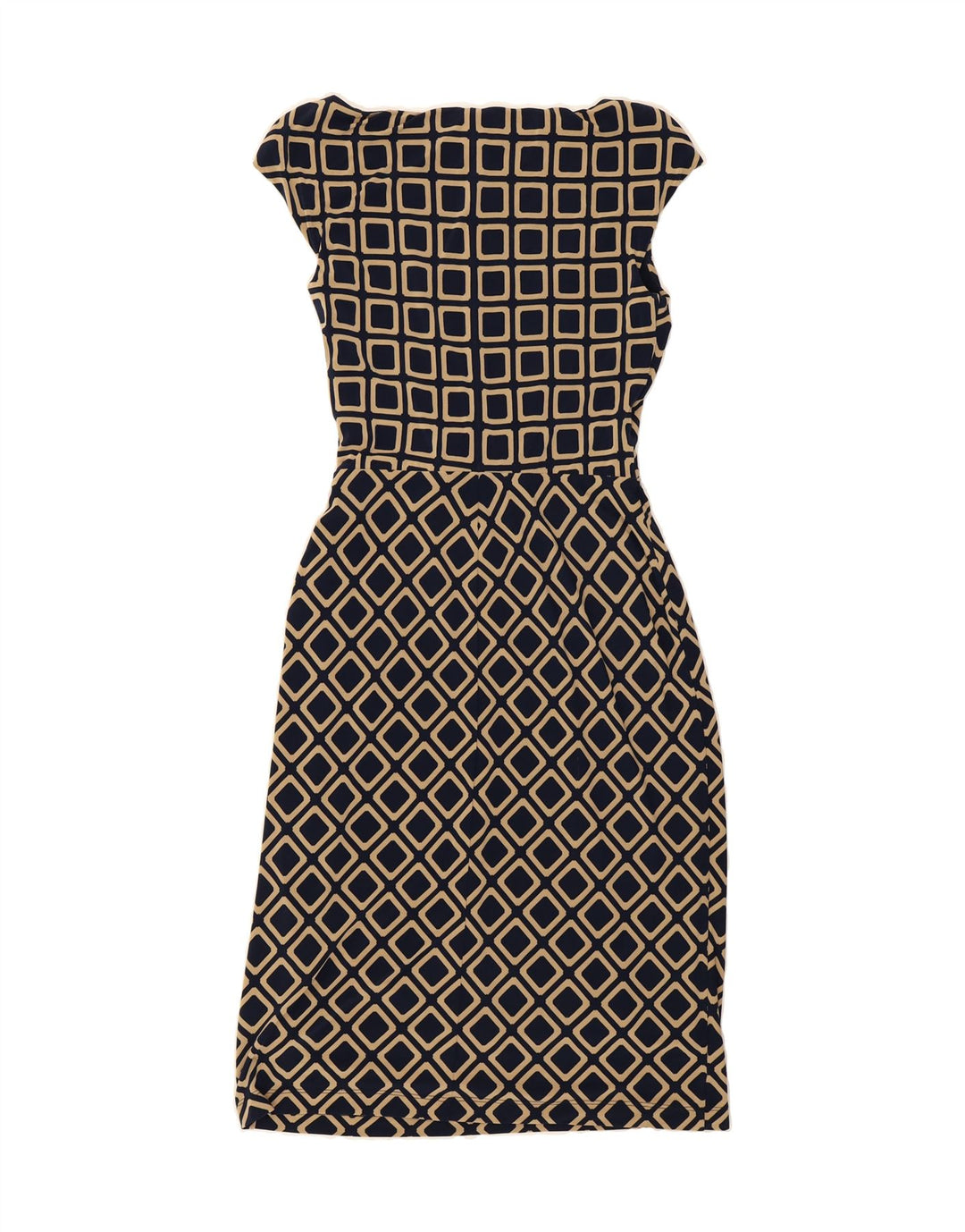 RALPH LAUREN Womens Bodycon Dress US 4 Small Navy Blue Geometric Polyester Vintage Ralph Lauren and Second-Hand Ralph Lauren from Messina Hembry 