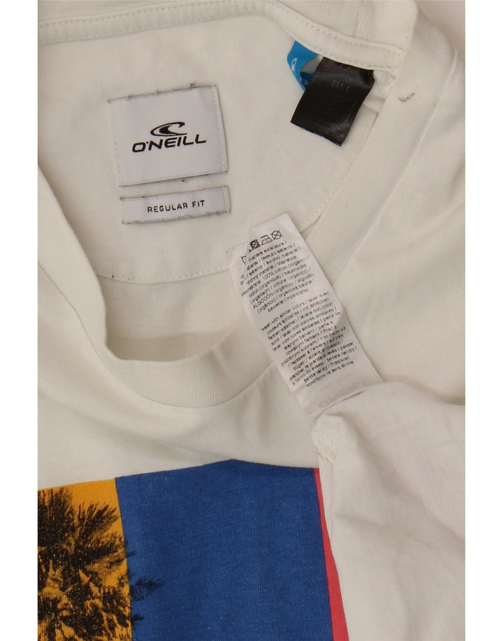 T-shirt grafica da uomo con vestibilità regolare O'Neill, top grande in cotone bianco