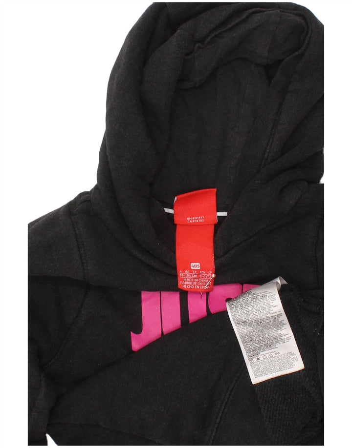 Felpa con cappuccio grafica NIKE per ragazze 3-4 anni XS in cotone grigio